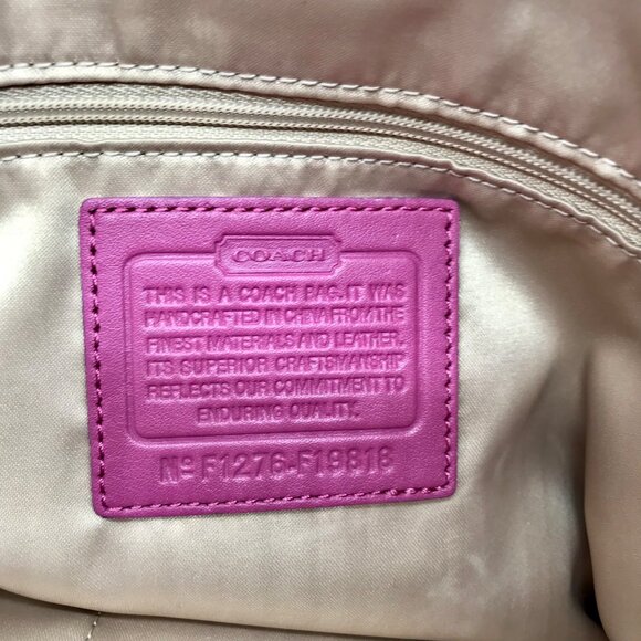 Coach Purple Patent Leather Gallery Embossed Tote Bag F19818 - Picture 11 of 11